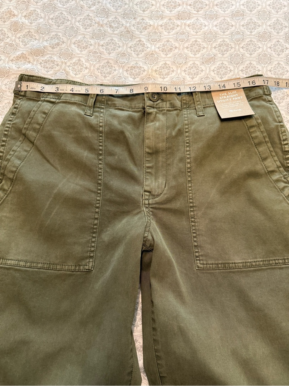 Madewell The Slim Straight Utility Pant Faded Ivy Size 30 - Picture 13 of 16